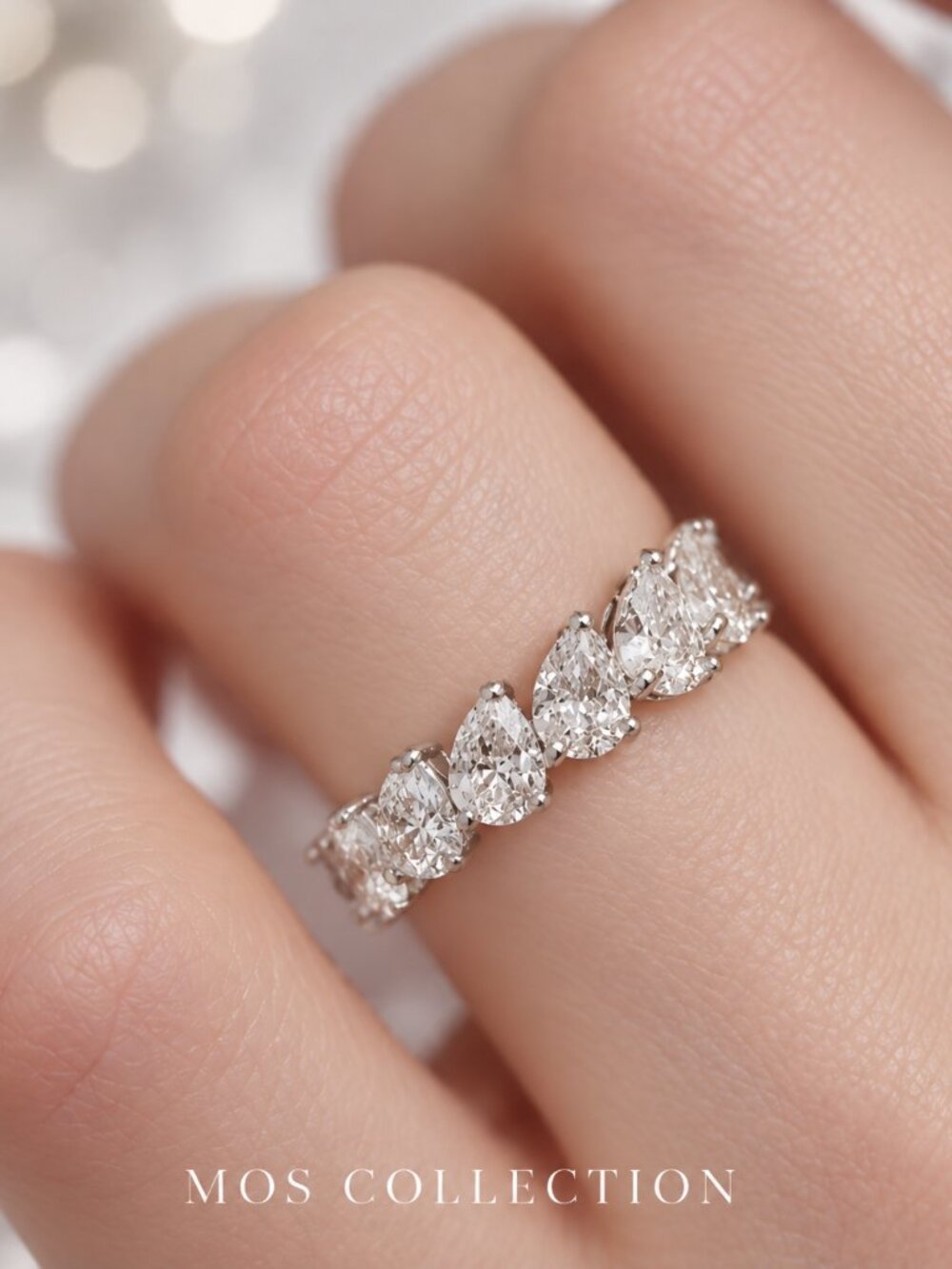 MOS COLLECTION Marquise Crystal Eternity Ring Size 7 💍